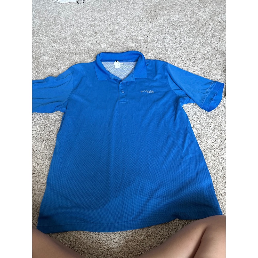 Fishing Polo Shirt Columbia PFG Mens XXL Blue Performance Ventilated Mesh Top